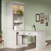 83.4"Tall Bookshelf with Writing Desk, Modern Bookcase with Study Desk, Workstation with Storage Shelf