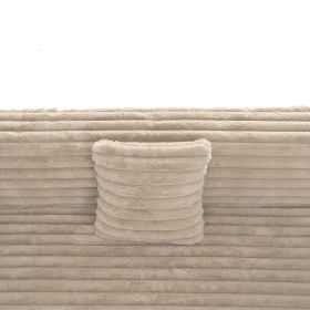 110" Cloud Sectional Sofa Upholstered Couch Free-combined Sofa for Living Room, Light Coffee