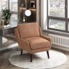 1pc Orange Color Accent Chair Cushion Seat Chenille Upholstery Comfort Style Durable Solid Wood Legs Contemporary Home Furniture