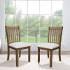 Dining Room Furniture, Dining Chair with LIGHT BROWN Finish Set of 2 Seating Chairs Cushion Seats Wooden Back Kitchen Breakfast Chairs