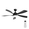 (Same as W882P146310) 52 Inch Modern Ceiling Fan With 3 Color Dimmable 5 ABS Blades Remote Control Reversible DC Motor With Led Light