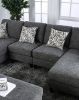 Contemporary Armless Chair Gray Color Chenille 1pc Chair Living Room Furniture Plush Seat Pillow