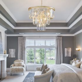 (Same as W1340P143192/L5007-500-G) Gold Luxury Crystal Chandelier Modern Chandeliers Lights (No Bulbs)