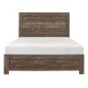 Rustic Brown Finish Full Size Panel Bed Wooden Bedroom Furniture 1pc, Bed in a Box
