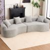 [VIDEO provided ]4 Seater Grey Sofa with Chenille fabric, 30D ,60 Hardness full sponge,4 pillow for Living Room