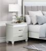 White Finish 2-Drawers Nightstand with LED Lighting Modern Bedroom Furniture 1pc