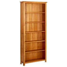 6-Tier Bookcase 31.5"x8.9"x70.9" Solid Oak Wood