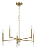 Courtyard Five Light Golden Brass Candle Light Chandelier 24"W × 17.75"H