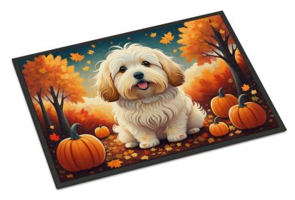 NEW Coton De Tulear Fall Doormat Front Door Mat Indoor Outdoor Rugs for Entryway, Non Slip Washable Low Pile, 18H X 27W