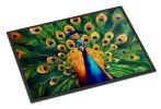 NEW Peacock Doormat Front Door Mat Indoor Outdoor Rugs for Entryway, Non Slip Washable Low Pile, 18H X 27W