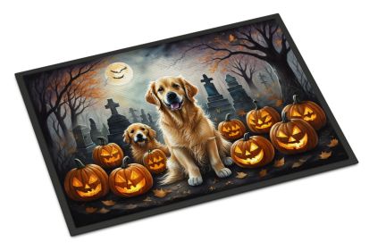 NEW Golden Retriever Spooky Halloween Doormat Front Door Mat Indoor Outdoor Rugs for Entryway, Non Slip Washable Low Pile, 18H X 27W