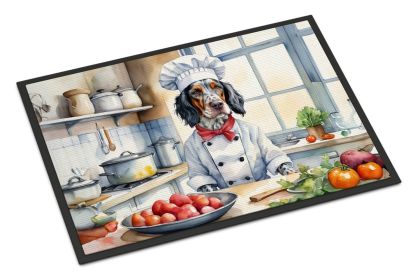 NEW English Setter The Chef Doormat Front Door Mat Indoor Outdoor Rugs for Entryway, Non Slip Washable Low Pile, 18H X 27W