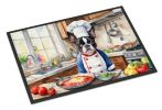 NEW Boston Terrier The Chef Doormat Front Door Mat Indoor Outdoor Rugs for Entryway, Non Slip Washable Low Pile, 18H X 27W