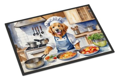 NEW Golden Retriever The Chef Doormat Front Door Mat Indoor Outdoor Rugs for Entryway, Non Slip Washable Low Pile, 18H X 27W