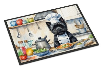 NEW Cairn Terrier The Chef Doormat Front Door Mat Indoor Outdoor Rugs for Entryway, Non Slip Washable Low Pile, 18H X 27W