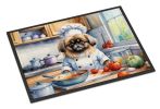 NEW Pekingese The Chef Doormat Front Door Mat Indoor Outdoor Rugs for Entryway, Non Slip Washable Low Pile, 18H X 27W