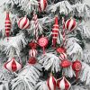 14pcs/box Christmas Ball Ornaments Red Candy Cane Xmas Tree Hanging Pendants Navidad New Year Home Decorations 2024