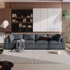U-style Upholstered Modular Sofa with with Storage Space, USB Charge Ports,Wireless Charging and Built-in Bluetooth Speaker in Arm