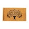 Welcome Doormats Natural Coco Coir Mats with Non Slip PVC Backing Indoor Outdoor Mats for Home & Office Floor Mats for Door Decor Tree Print with Bord