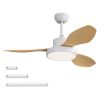 47 Inch Ceiling Fan with 22W LED Light and Remote Control 6 Speeds Reversible DC Motor White for Living Room