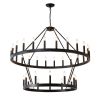 2 Tiers Wagon Wheel Chandelier Wooden Farmhouse 36-Light(24+12) or (12+24 )