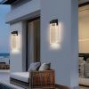 1-pack Modern Outdoor Wall Light Fixture, Weatherproof LED Wall Sconce with Bubble Crystal, Black Finish, Up and Down Lighting for Porch, Patio