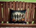 Zombies Spooky Halloween Throw Pillow Machine Washable, Indoor Outdoor Decorative Pillow for Couch, Bed or Patio, 14Hx14W