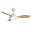47 Inch Ceiling Fan with 22W LED Light and Remote Control 6 Speeds Reversible DC Motor White for Living Room