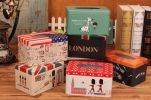 Tinplate Tissue Box Holder Colorful Geometric Facial Tissue Napkin Box Cover for Home Office Bar