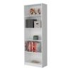Zachary White 5-Shelf Bookcase