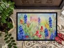 NEW Texas Bluebonnets in Watercolor Doormat Front Door Mat Indoor Outdoor Rugs for Entryway, Non Slip Washable Low Pile, 18H X 27W