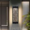 19"(H) Black Aluminum Finish Outdoor Wall Light with Bubble Crystal Glass, LED Light Source, 3000K Warm Light, Weatherproof Exterior Sconce for Patio