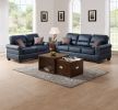 Black Bonded Leather 2pc Sofa Set Sofa And Loveseat Living Room Furniture