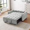 Modern Velvet Loveseat Futon Sofa Couch w/Pullout Bed,Small Love Seat Lounge Sofa w/Reclining Backrest,Toss Pillows, Pockets,Furniture for Living Room