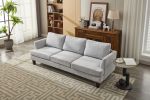 Fabric 3 Seater Couch with 2 USB, Comfortable Sectional Couches and Sofas for Living Room Bedroom Office Small Space, Easy Assembly & Comfy Cushion