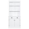 83.4"Tall Bookshelf with LED Lighting, Modern Bookcase with 2 Doors and 1 Drawer,Storage Bookcase with Open Shelves for Living Room,Home Office,White