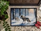 Winter Wolves Doormat Front Door Mat Indoor Outdoor Rugs for Entryway, Non Slip Washable Low Pile, 24H X 36W