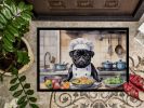 NEW Pug The Chef Doormat Front Door Mat Indoor Outdoor Rugs for Entryway, Non Slip Washable Low Pile, 18H X 27W