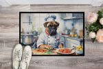 NEW Bullmastiff The Chef Doormat Front Door Mat Indoor Outdoor Rugs for Entryway, Non Slip Washable Low Pile, 18H X 27W