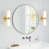 Golden and Elegant Resin Wall Sconce,Set of 2,Modern Vertical Light Fixture for Bathrooms, Hallways, and Bedrooms (Only Inoor)