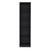 Home Xs Bookcase with 5-Tier Shelves and Slim Design -Black -Office
