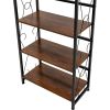64 '' Tall 5 Tiers Bookshelf Classically Modern Metal Frame Bookshelf Book Rack Storage Rack Shelves in Living Room/Home/Office, Books Holder Organize