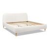Roman Curved Headboard Upholstered Platform Bed, King, Ivory White Boucle