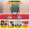 VEVOR Crowd Control Stanchion, Set of 2 Pieces Stanchion, Stanchion Set with 5 ft/1.5 m Black Velvet Rope