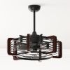 21' Modern Farmhouse Ceiling Fan with LED Lights, Vintage style Caged  Chandelier Fan Light