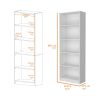 Zachary White 5-Shelf Bookcase