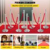 VEVOR Crowd Control Stanchion, Set of 8 Pieces Stanchion Set, Stanchion Set with 5 ft/1.5 m Red Velvet Rope