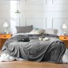 SOGA Grey Throw Blanket Warm & Bed Sofa Comforter