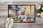 White Poodle The Chef Doormat Front Door Mat Indoor Outdoor Rugs for Entryway, Non Slip Washable Low Pile, 24H X 36W