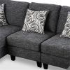 Contemporary Armless Chair Gray Color Chenille 1pc Chair Living Room Furniture Plush Seat Pillow